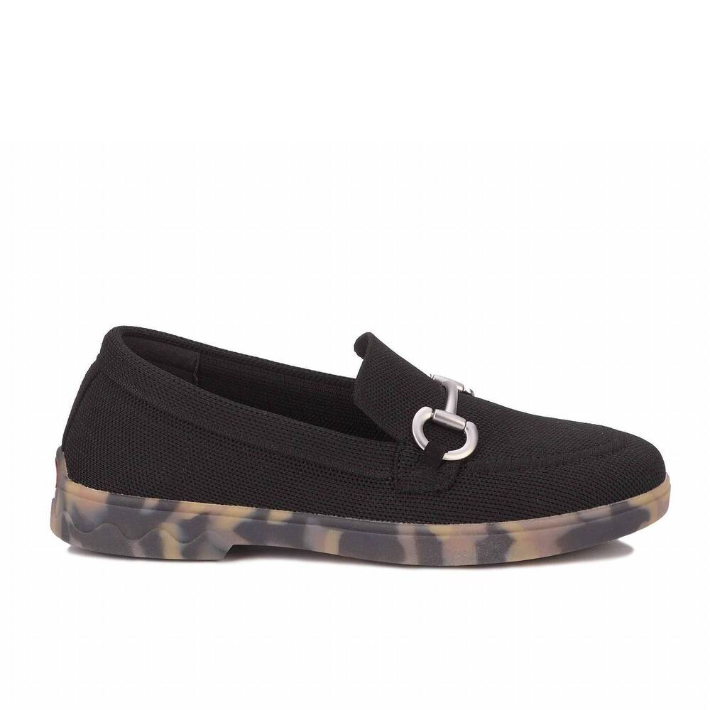 NEW DREW women's gwyneth slip-on loafer in black knit